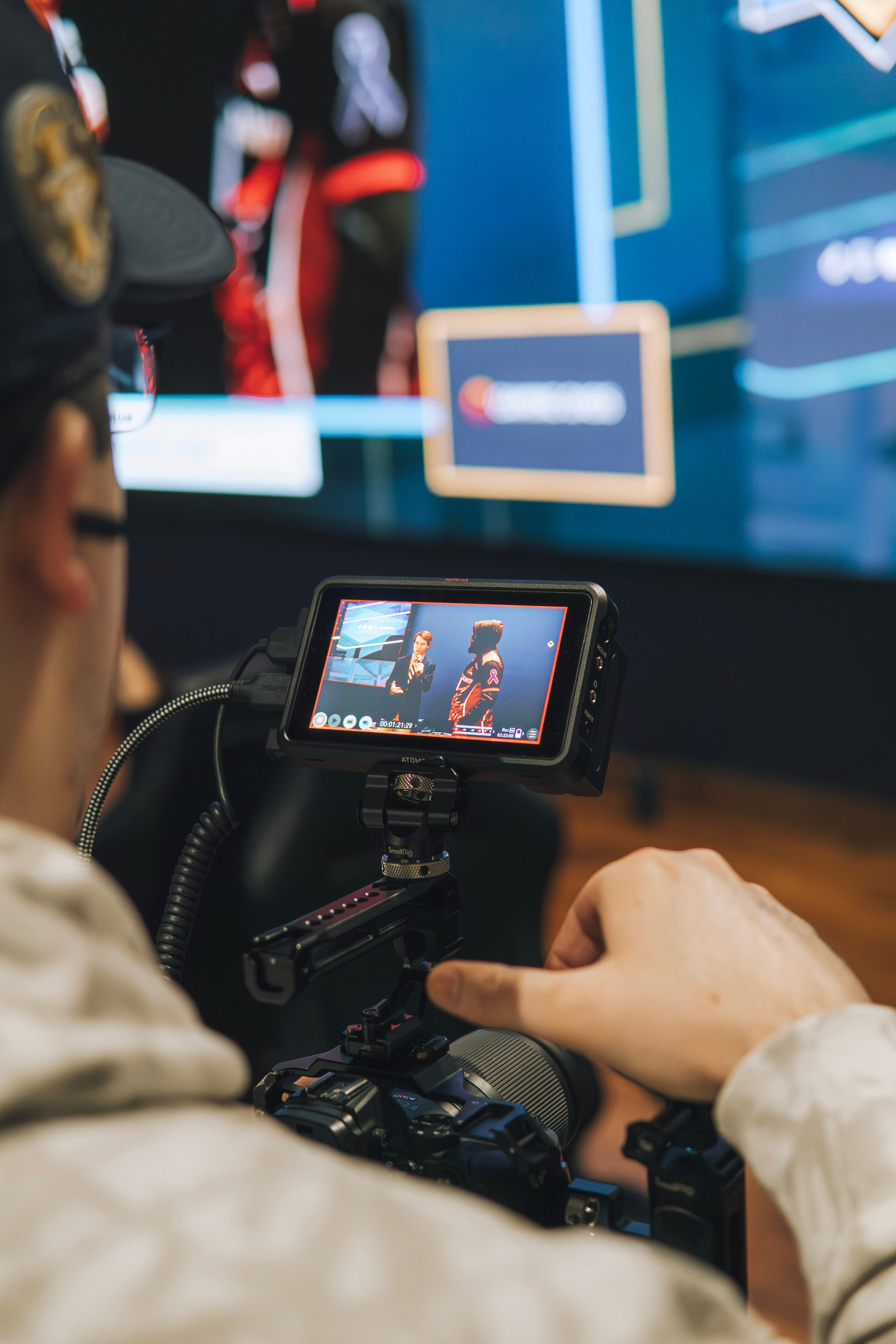 Gaming Oasis production crew filming a live esports interview